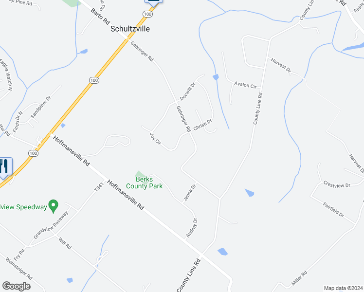 map of restaurants, bars, coffee shops, grocery stores, and more near 16 Joy Circle in Barto