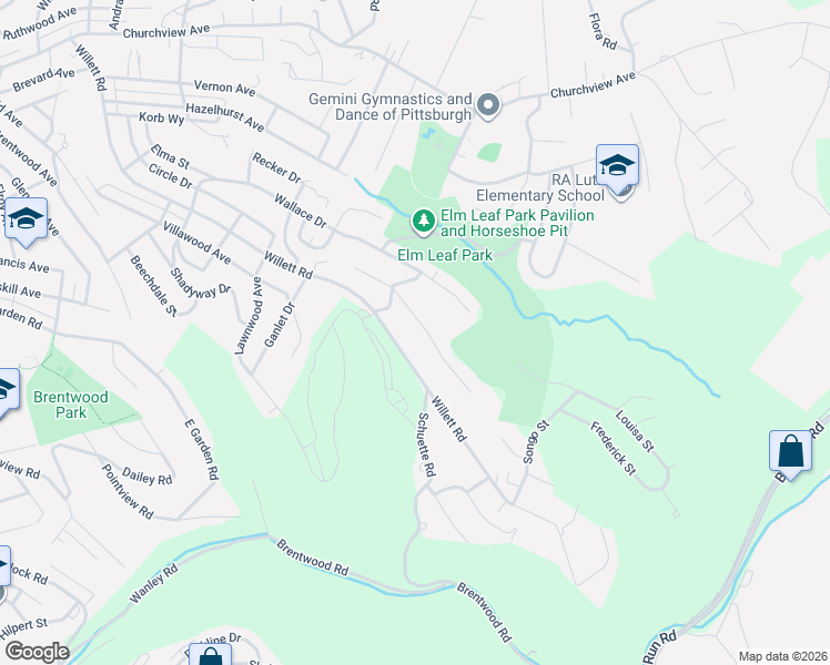 map of restaurants, bars, coffee shops, grocery stores, and more near 3645 Oakleaf Road in Pittsburgh
