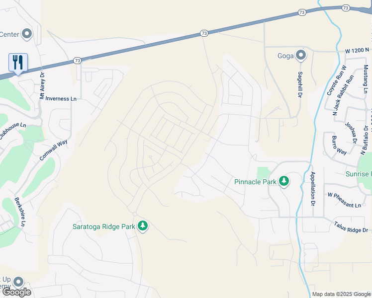 map of restaurants, bars, coffee shops, grocery stores, and more near 830 North Pugh Lane in Eagle Mountain