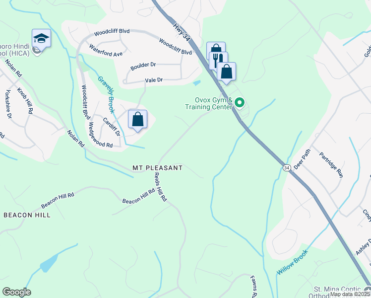 map of restaurants, bars, coffee shops, grocery stores, and more near 32 Reids Hill Road in Marlboro