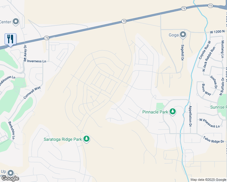 map of restaurants, bars, coffee shops, grocery stores, and more near 834 North Pugh Lane in Eagle Mountain