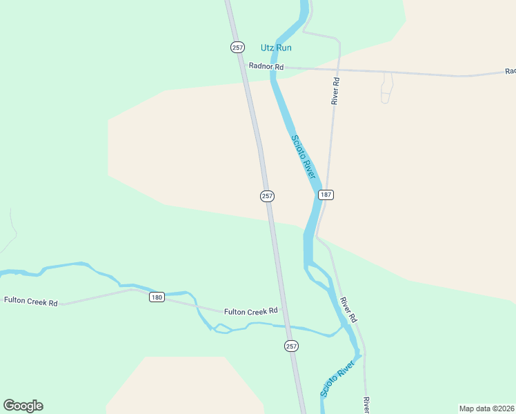 map of restaurants, bars, coffee shops, grocery stores, and more near 3525 Ohio 257 in Radnor