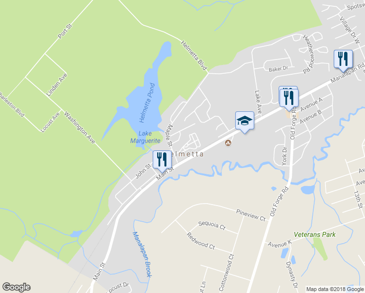 map of restaurants, bars, coffee shops, grocery stores, and more near 33 Camelot Court in Helmetta