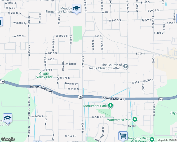 map of restaurants, bars, coffee shops, grocery stores, and more near 892 South 450 West in Lehi