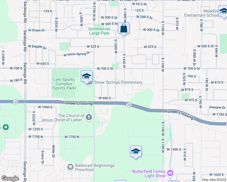 map of restaurants, bars, coffee shops, grocery stores, and more near 856 South 1580 West in Lehi