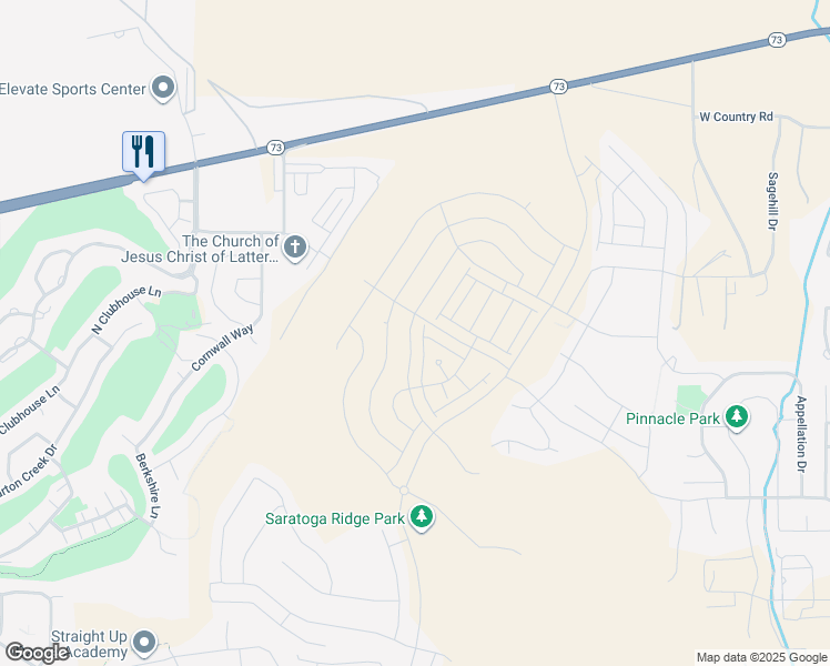 map of restaurants, bars, coffee shops, grocery stores, and more near 844 Banner Drive in Saratoga Springs
