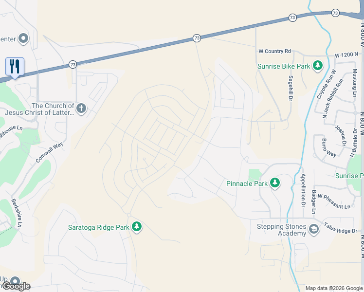 map of restaurants, bars, coffee shops, grocery stores, and more near 850 North Pugh Lane in Eagle Mountain