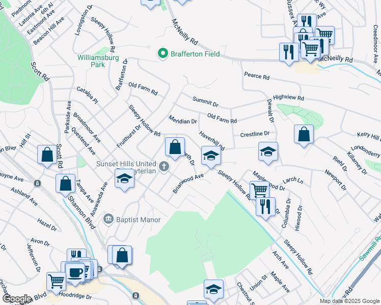 map of restaurants, bars, coffee shops, grocery stores, and more near 508 Sleepy Hollow Road in Pittsburgh