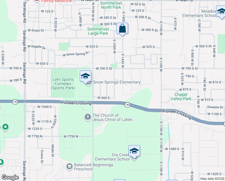map of restaurants, bars, coffee shops, grocery stores, and more near 856 South 1580 West in Lehi