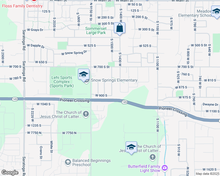 map of restaurants, bars, coffee shops, grocery stores, and more near 856 South 1580 West in Lehi