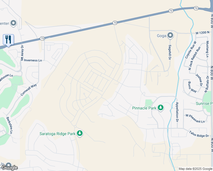 map of restaurants, bars, coffee shops, grocery stores, and more near 854 North Pugh Lane in Eagle Mountain