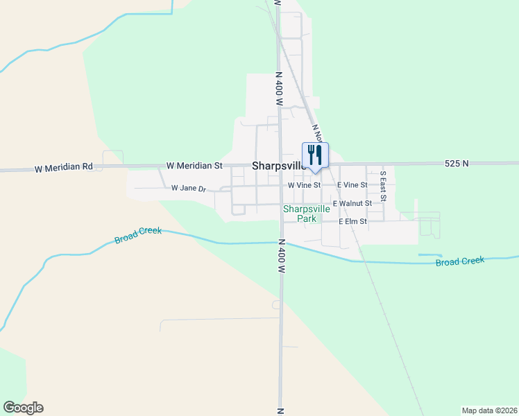map of restaurants, bars, coffee shops, grocery stores, and more near 323 West Walnut Street in Sharpsville