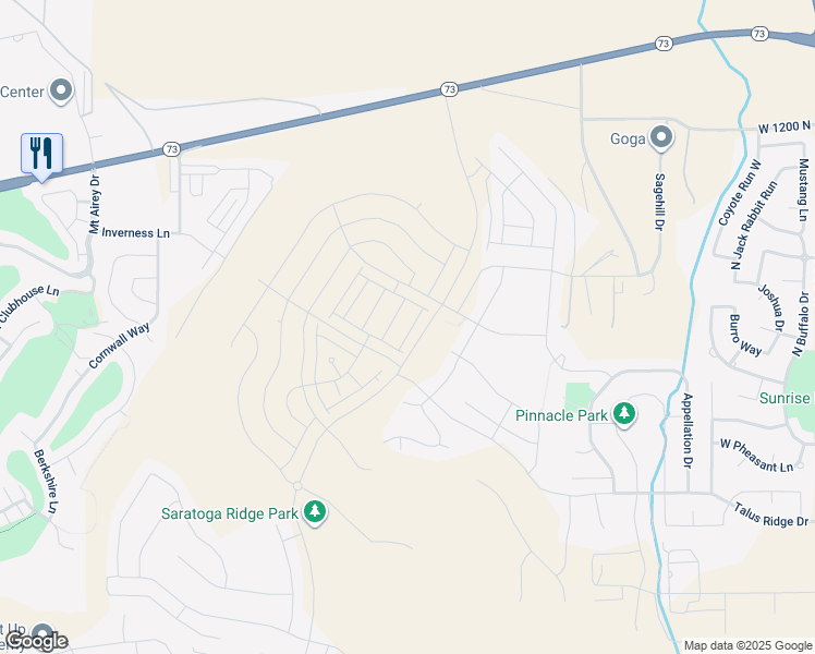 map of restaurants, bars, coffee shops, grocery stores, and more near 855 North Pugh Lane in Eagle Mountain