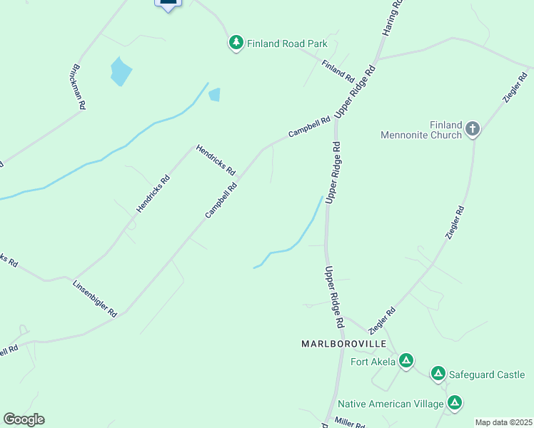 map of restaurants, bars, coffee shops, grocery stores, and more near 4067 Campbell Road in Pennsburg