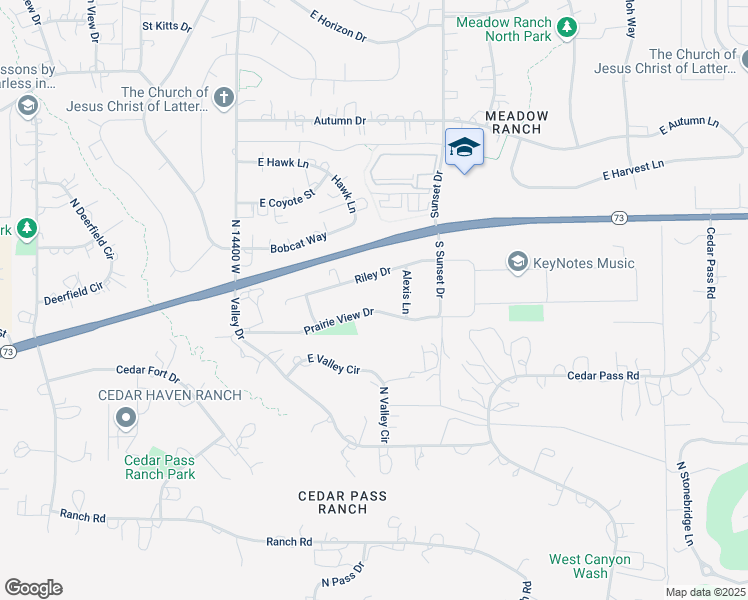 map of restaurants, bars, coffee shops, grocery stores, and more near 2470 Prairie View Drive in Eagle Mountain