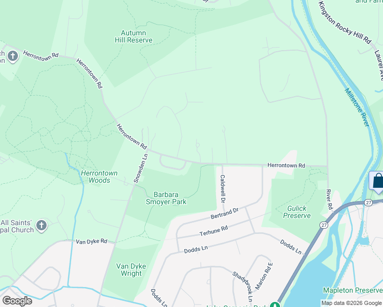 map of restaurants, bars, coffee shops, grocery stores, and more near 212 Herrontown Road in Princeton
