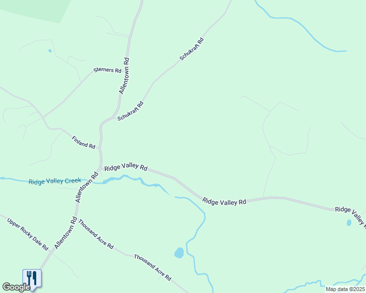 map of restaurants, bars, coffee shops, grocery stores, and more near 1305 Ridge Valley Road in Sellersville