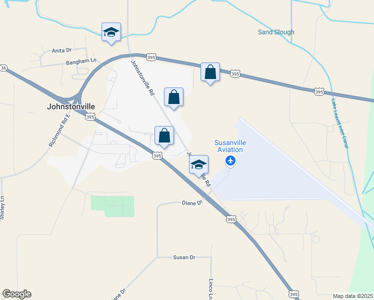 map of restaurants, bars, coffee shops, grocery stores, and more near 472 Johnstonville Road in Susanville