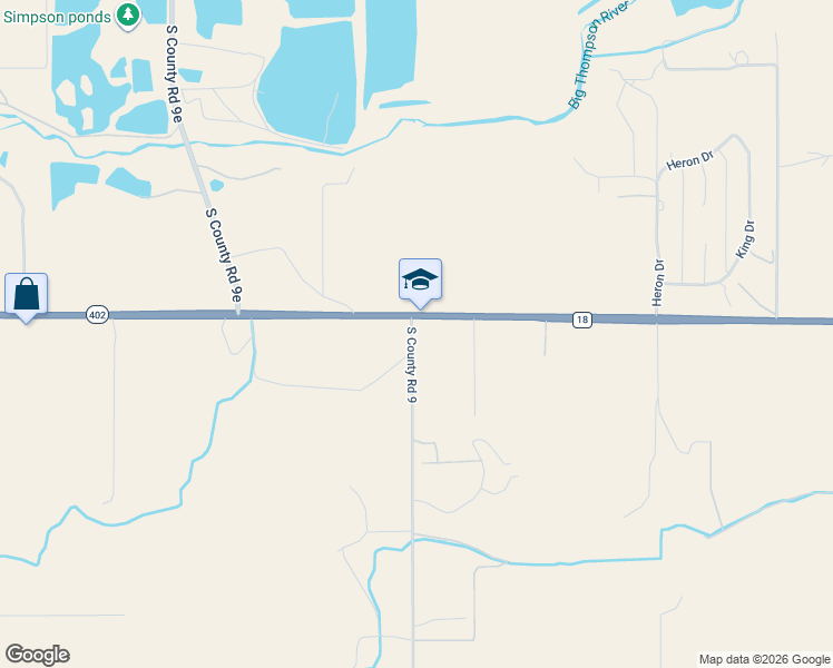 map of restaurants, bars, coffee shops, grocery stores, and more near 4000 Colorado 402 in Loveland