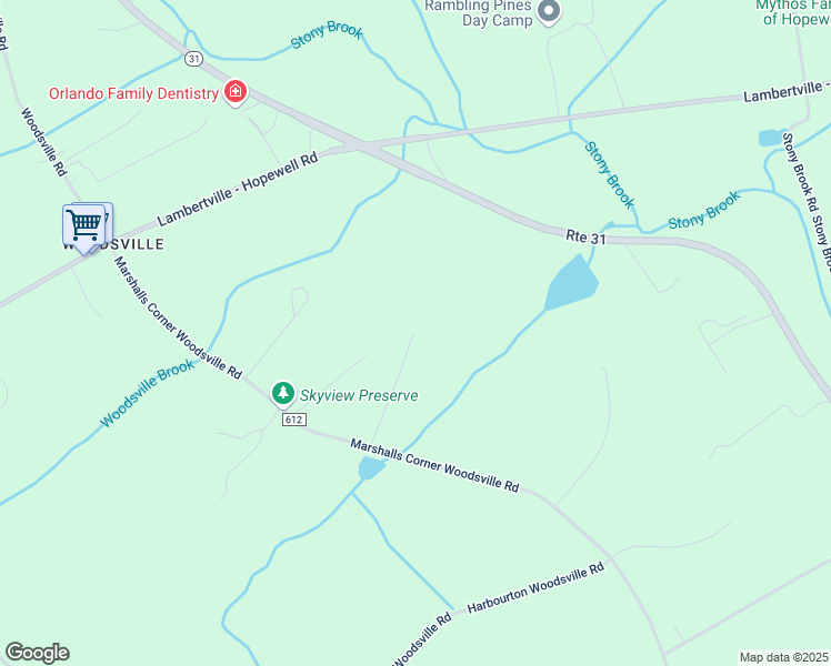 map of restaurants, bars, coffee shops, grocery stores, and more near 113 Marshalls Corner Woodsville Road in Hopewell