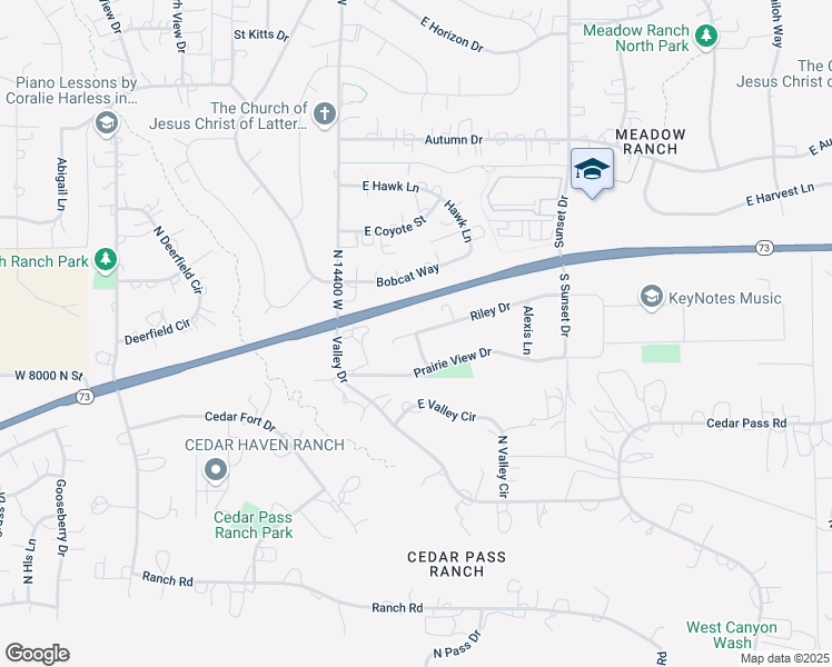 map of restaurants, bars, coffee shops, grocery stores, and more near East Riley Drive in Eagle Mountain