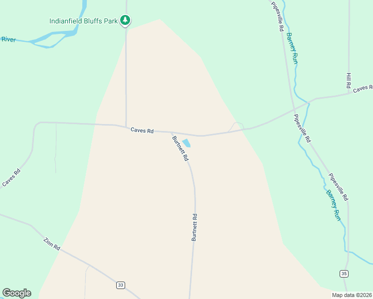 map of restaurants, bars, coffee shops, grocery stores, and more near 23526 Caves Road in Gambier
