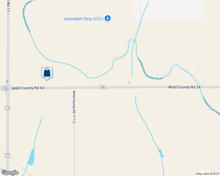 map of restaurants, bars, coffee shops, grocery stores, and more near 8776 County Road 54 in Milliken