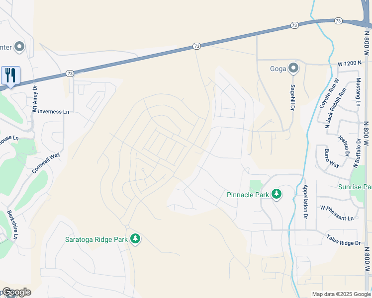 map of restaurants, bars, coffee shops, grocery stores, and more near 882 North Pugh Lane in Eagle Mountain