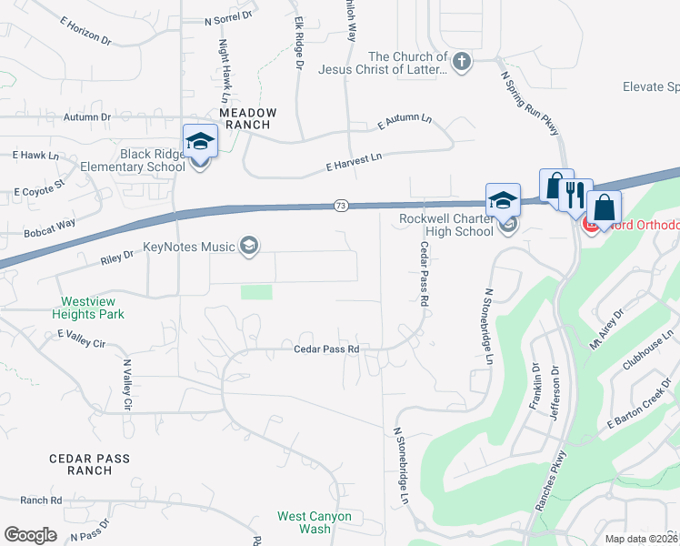 map of restaurants, bars, coffee shops, grocery stores, and more near 3069 East Lakeside Drive in Eagle Mountain
