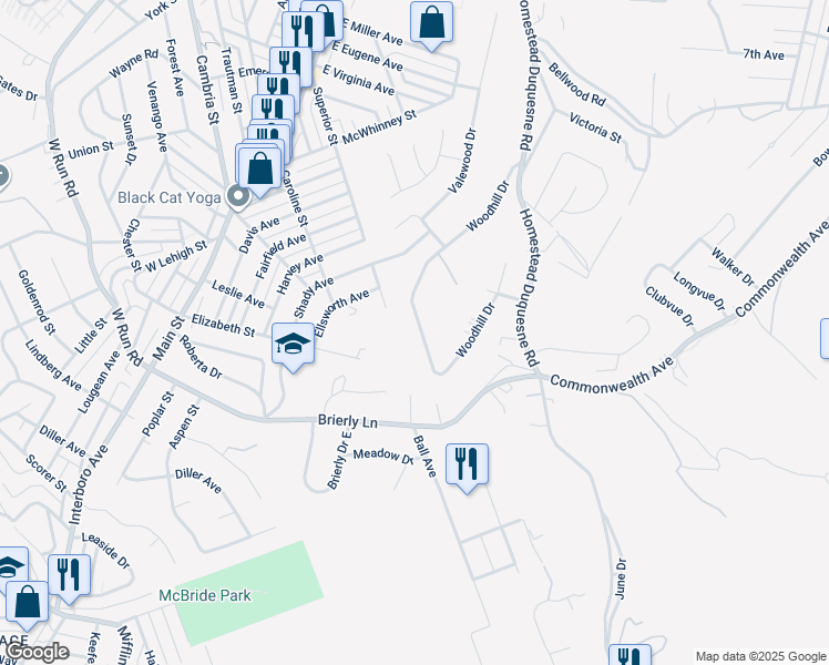 map of restaurants, bars, coffee shops, grocery stores, and more near 4546 Woodhill Drive in Homestead