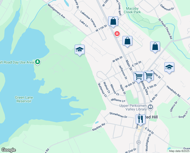 map of restaurants, bars, coffee shops, grocery stores, and more near 766 Aspen Circle in Red Hill