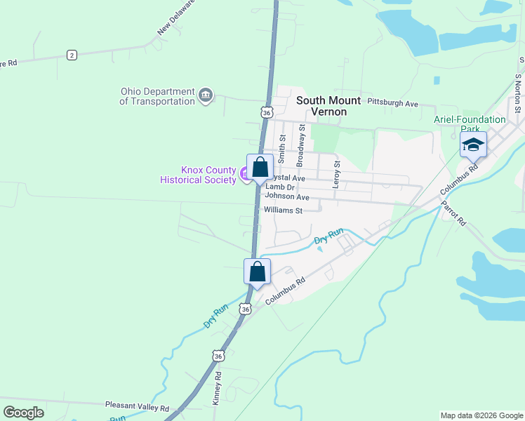 map of restaurants, bars, coffee shops, grocery stores, and more near 830 Harcourt Road in Mount Vernon
