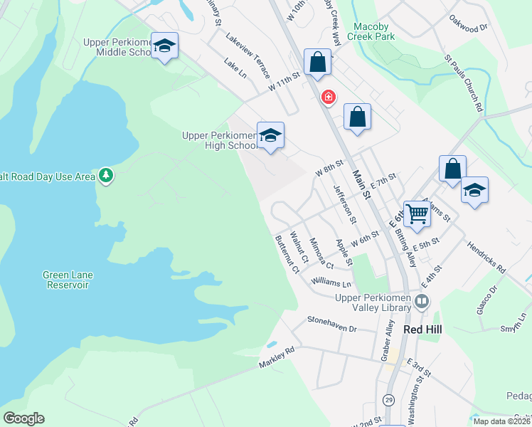 map of restaurants, bars, coffee shops, grocery stores, and more near 734 Aspen Circle in Red Hill