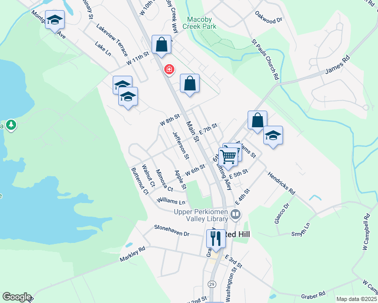 map of restaurants, bars, coffee shops, grocery stores, and more near 662 Jefferson Street in Red Hill