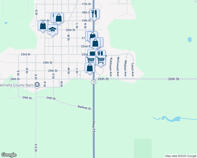 map of restaurants, bars, coffee shops, grocery stores, and more near 918 26th Street in Auburn