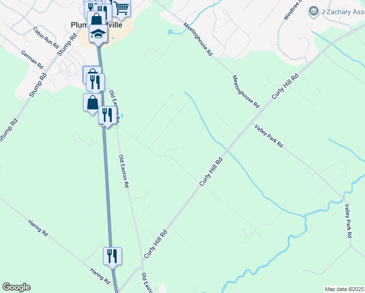 map of restaurants, bars, coffee shops, grocery stores, and more near 5671 Deerpath Farms Lane in Doylestown