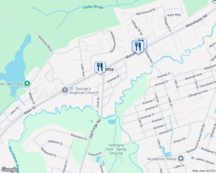 map of restaurants, bars, coffee shops, grocery stores, and more near 27 North Shore Boulevard in Helmetta