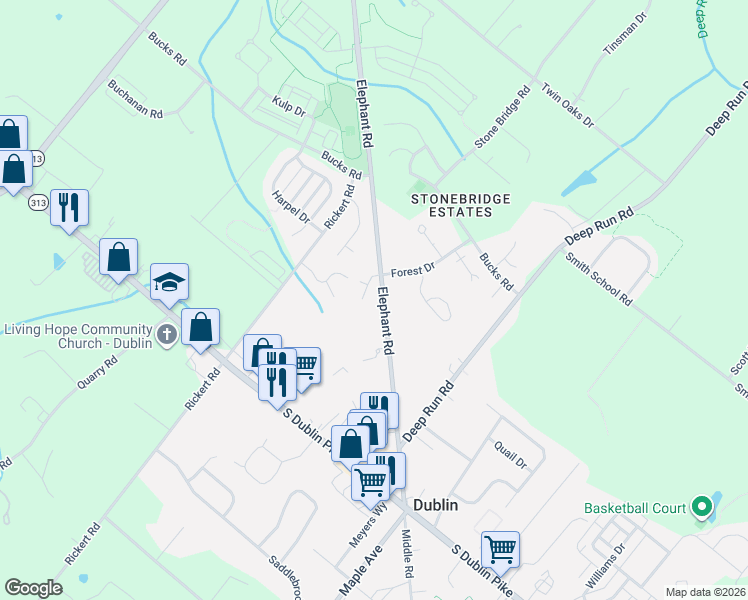 map of restaurants, bars, coffee shops, grocery stores, and more near 172 Elephant Road in Dublin