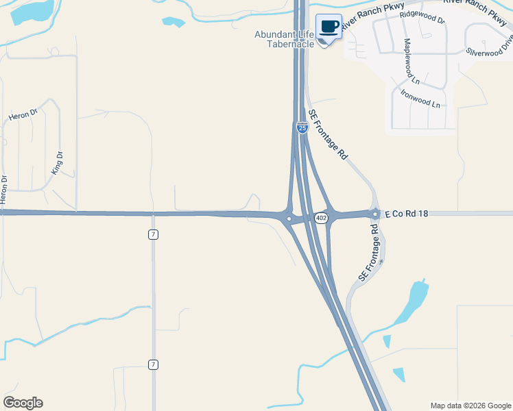 map of restaurants, bars, coffee shops, grocery stores, and more near 5801-5841 14th Street Southeast in Loveland