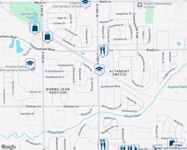 map of restaurants, bars, coffee shops, grocery stores, and more near 1632 Fairfax Drive in Lafayette