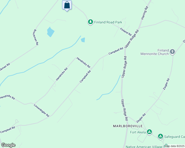 map of restaurants, bars, coffee shops, grocery stores, and more near 4067 Campbell Road in Pennsburg