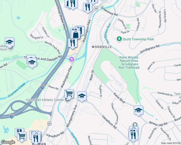 map of restaurants, bars, coffee shops, grocery stores, and more near 1706 Main St in Bridgeville