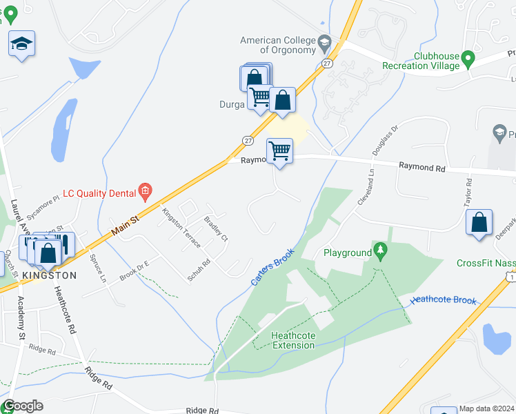 map of restaurants, bars, coffee shops, grocery stores, and more near 4 Justice Court in Princeton