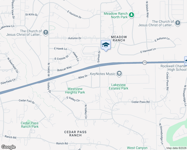 map of restaurants, bars, coffee shops, grocery stores, and more near 9110 Alexis Lane in Eagle Mountain
