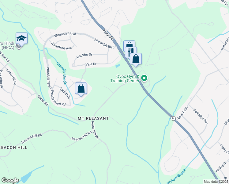 map of restaurants, bars, coffee shops, grocery stores, and more near 23 Reids Hill Road in Marlboro Township