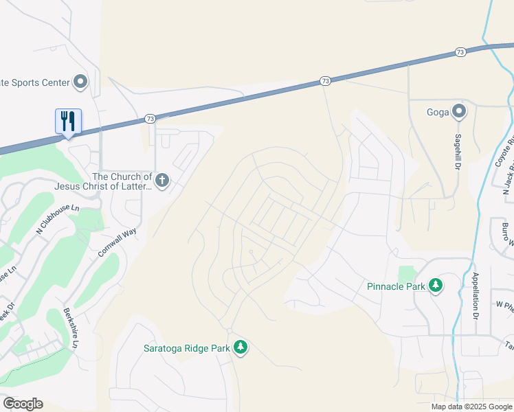 map of restaurants, bars, coffee shops, grocery stores, and more near Unnamed Road in Saratoga Springs