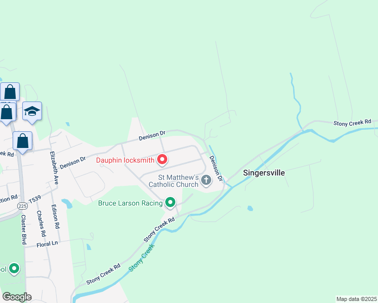 map of restaurants, bars, coffee shops, grocery stores, and more near 425 Vesta Drive in Dauphin