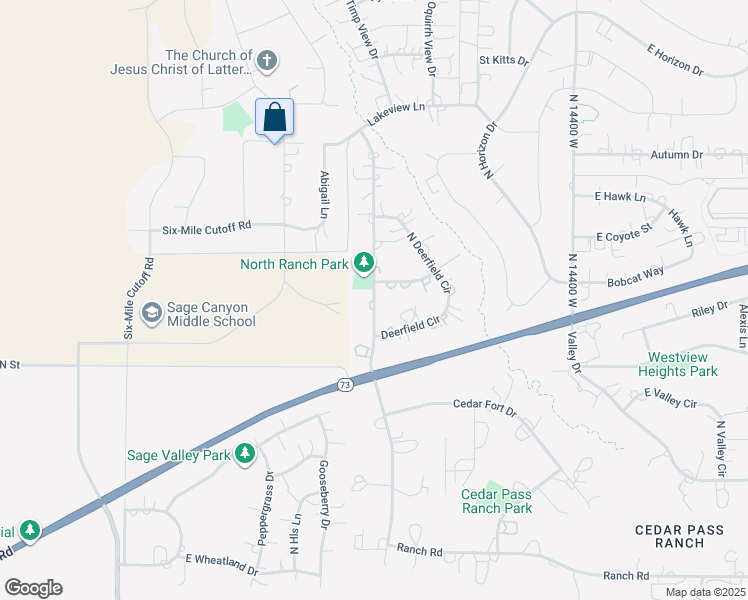 map of restaurants, bars, coffee shops, grocery stores, and more near 9141 North Canyon Wash Drive in Eagle Mountain