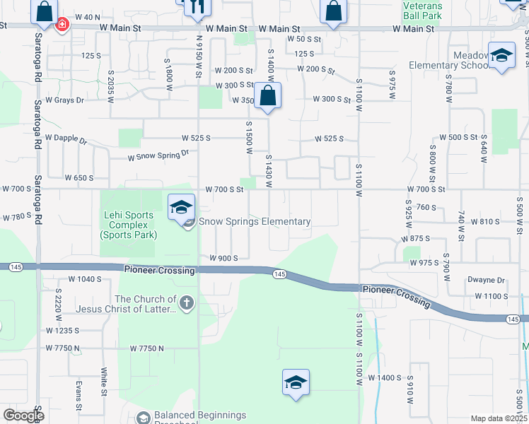 map of restaurants, bars, coffee shops, grocery stores, and more near 786 South 1430 West in Lehi