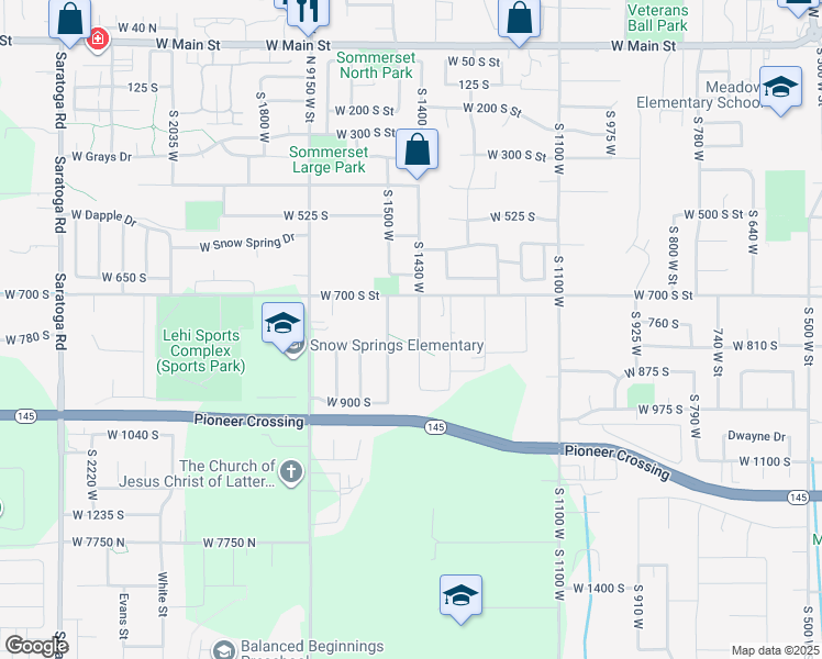 map of restaurants, bars, coffee shops, grocery stores, and more near 786 South 1430 West in Lehi